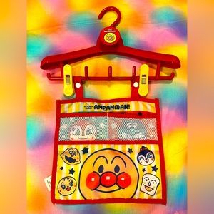 Anpanman kids hanging organizer with pockets, hooks, and clips from Japan -rare